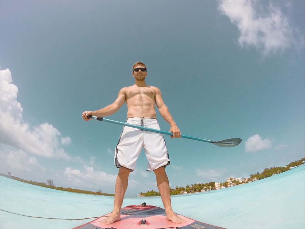 Paddleboarding in paradise