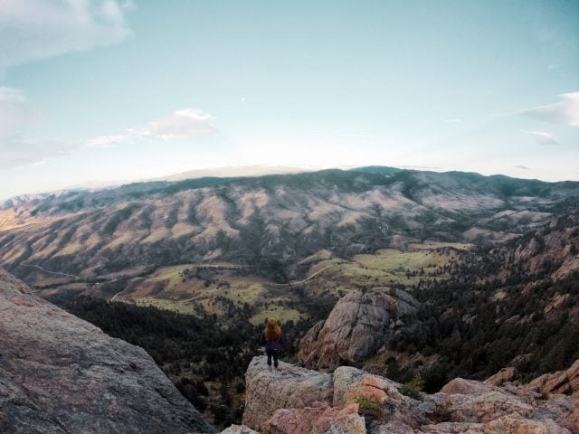 The continental divide on the west side of Horsetooth Rock