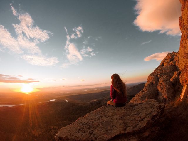 We found the perfect ledge on Horsetooth Rock