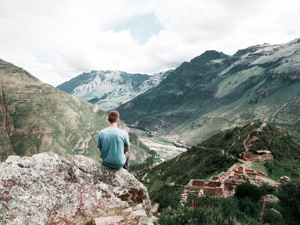 Taking in the scenery near the temple