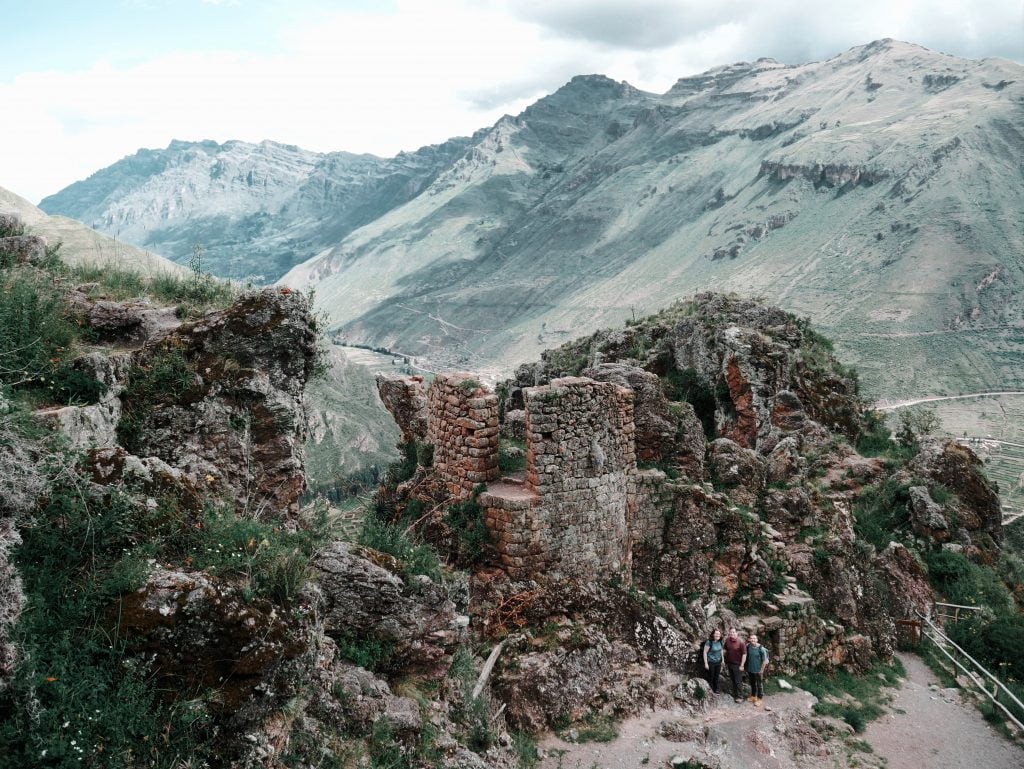 Standing near one of the watch towers at the Pisac Ruins