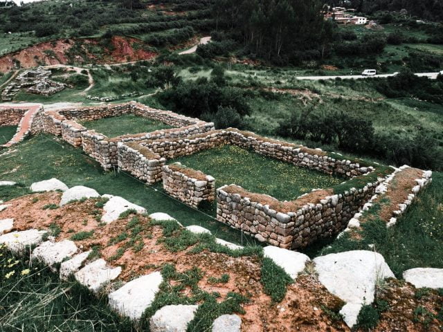 The remnants of the fortress sit atop a hill