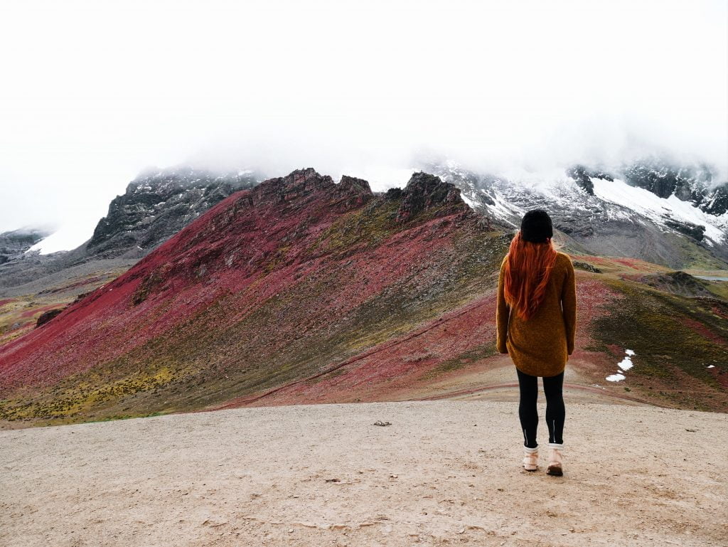 The top of the mirador offers stunning views at the end of the Rainbow Mountain hike