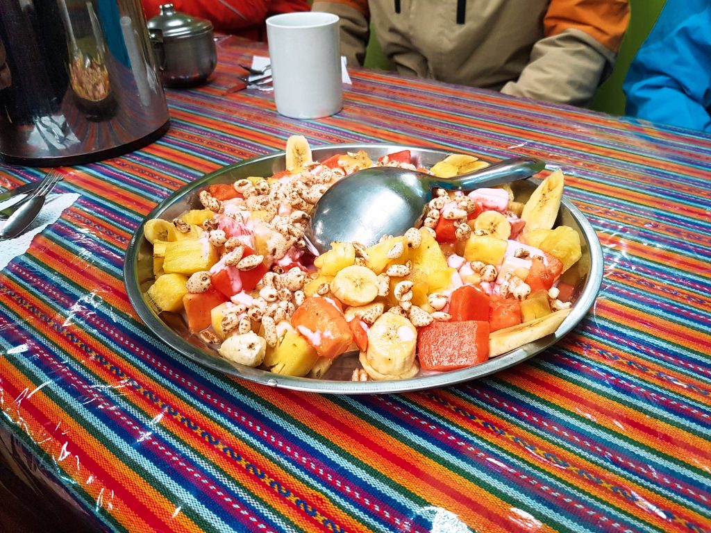 The breakfast on the Rainbow Mountain tour was much better than we expected