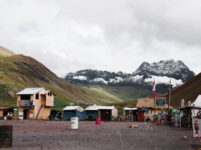 A hostel and series of shops sit in this remote location at the base of the hike