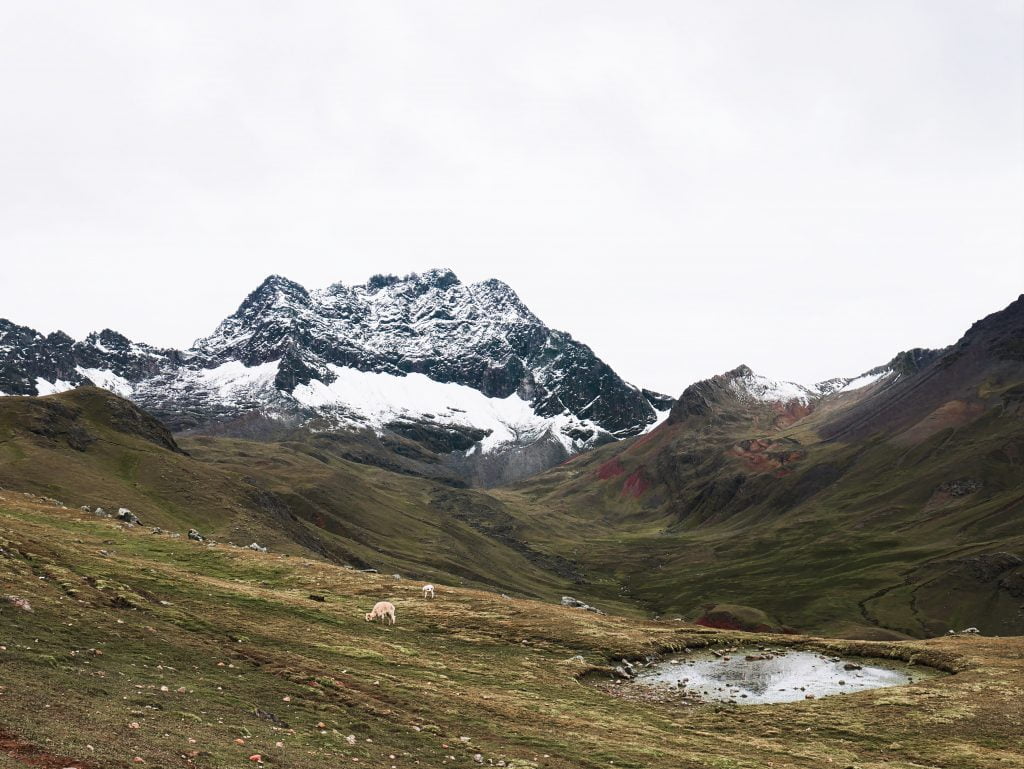 Ausangate Peak was visible for most of the hike before the clouds rolled in