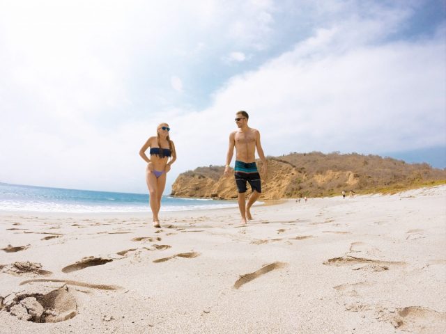 Enjoying a beautiful day on Playa Los Frailes together