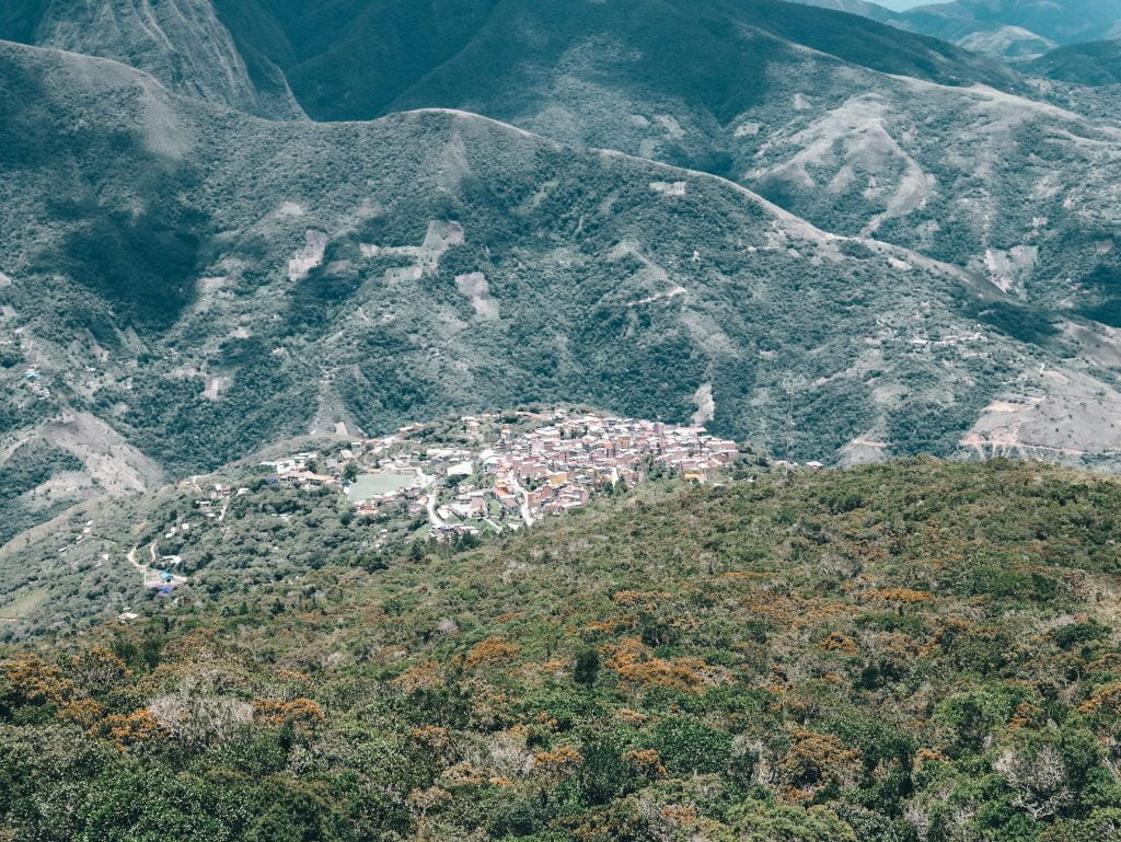 A view of Coroico from Cerro Uchumachi