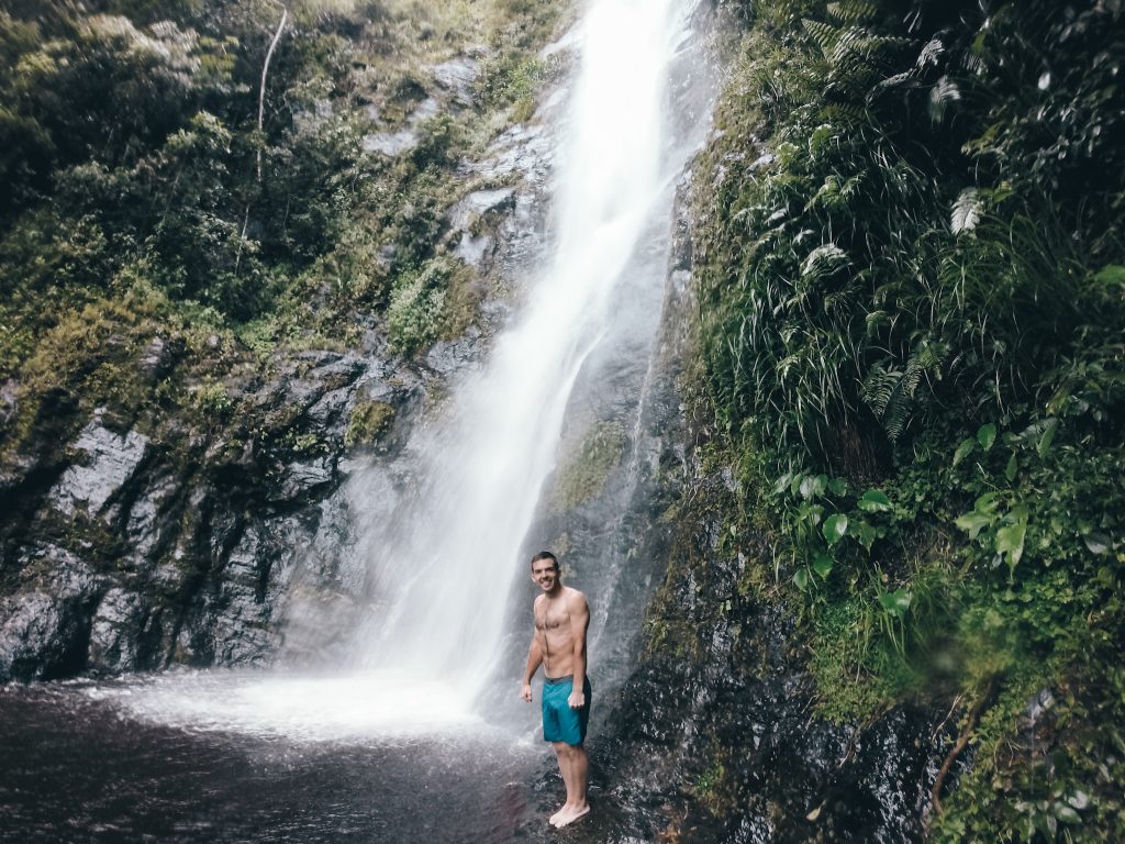 Freezing, but having a good time at the third waterfall