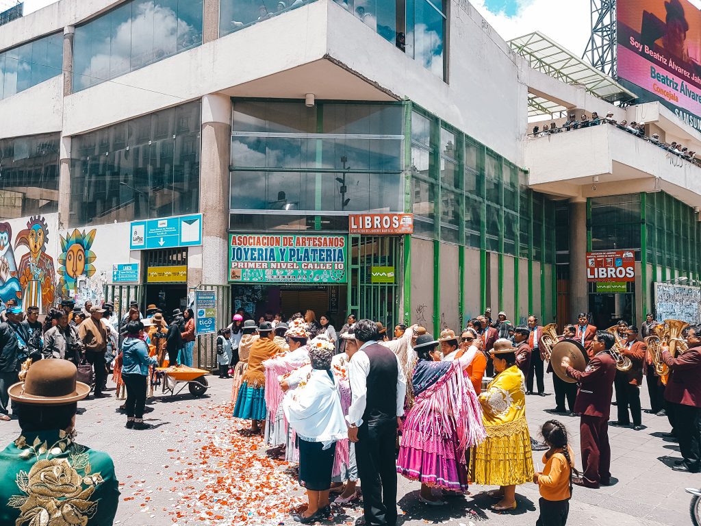 Bolivian celebration in the streets