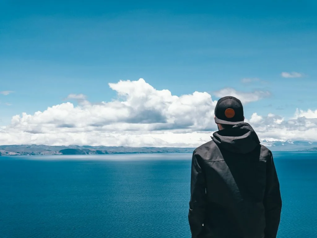 Clouds building over the shores in the distance