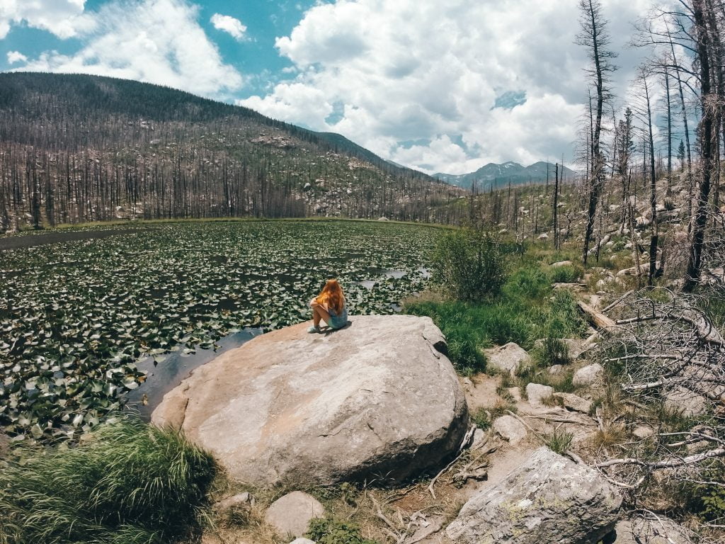 Taking in the views of Cub Lake