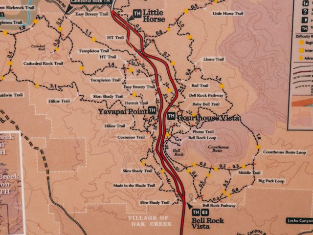 Bell Rock area map
