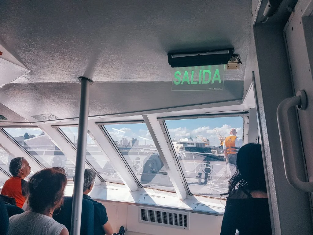 Looking out the front of the ferry