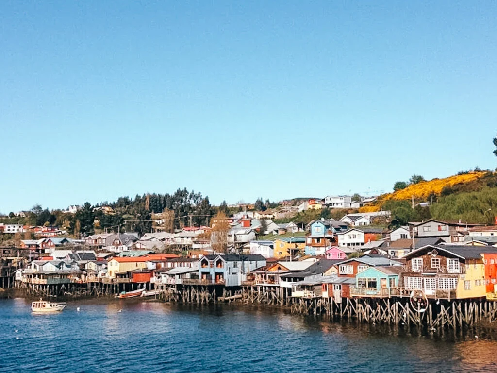 Bright buildings on Chiloé