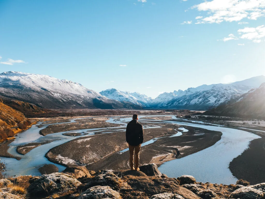 Beautiful views over the river that flows by El Chaltén