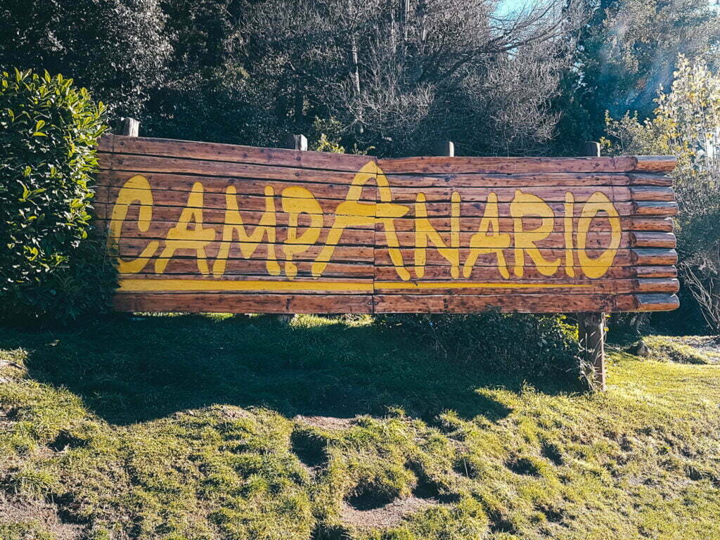 The sign at the base of Cerro Campanario