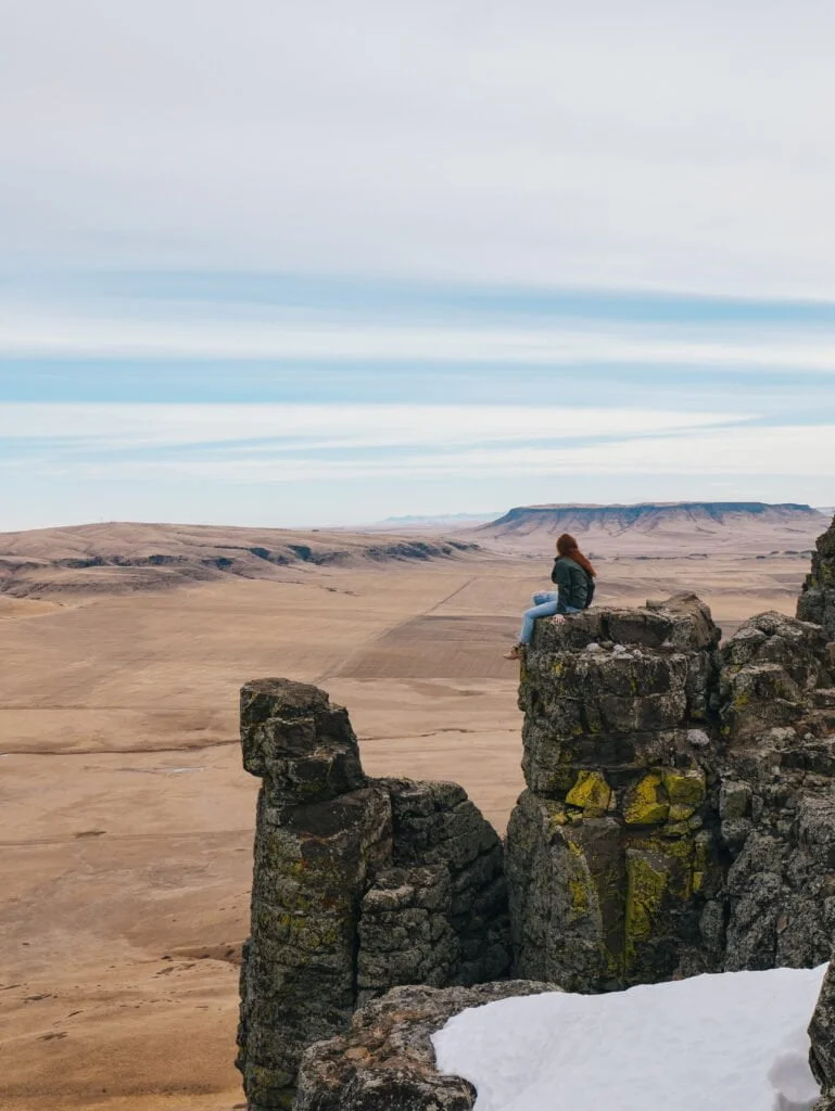 Taking in the views - see the other butte in the distance?