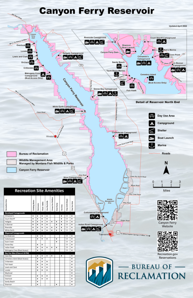 Canyon Ferry Reservoir Map