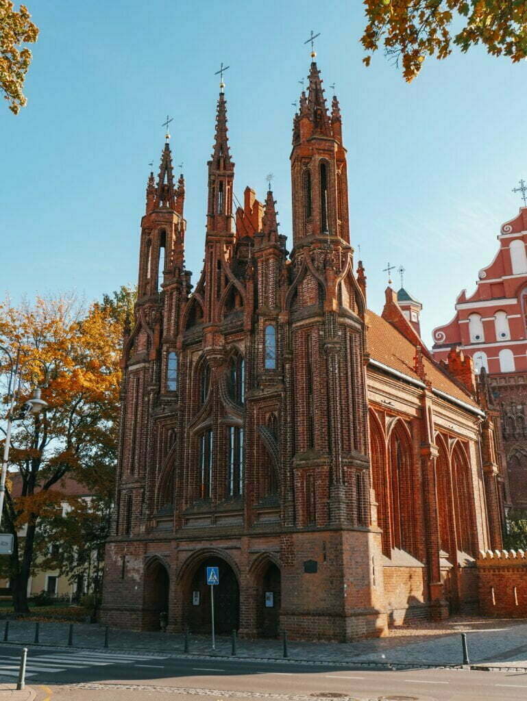 The stunning St. Anne's Church in Old Town Vilnius