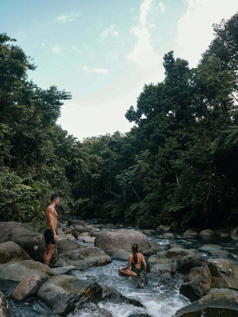 Lindsay and Derek in Rio Mameyes after a stroll down the Angelito Trail