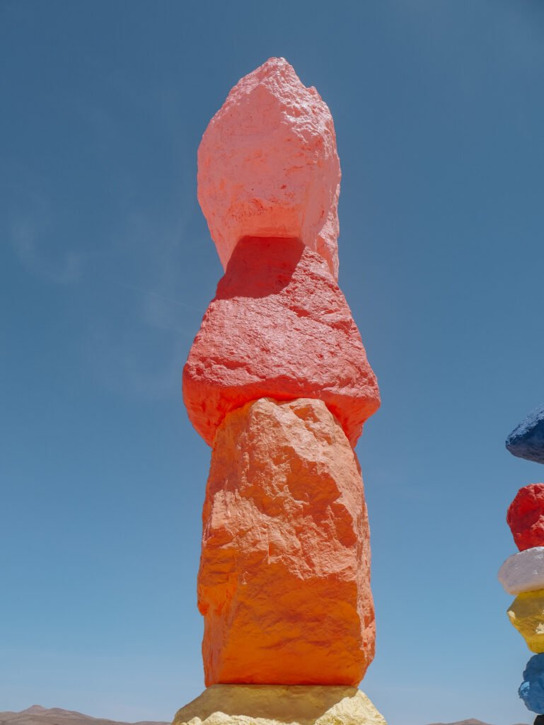 Looking up at of one of the Seven Magic Mountains