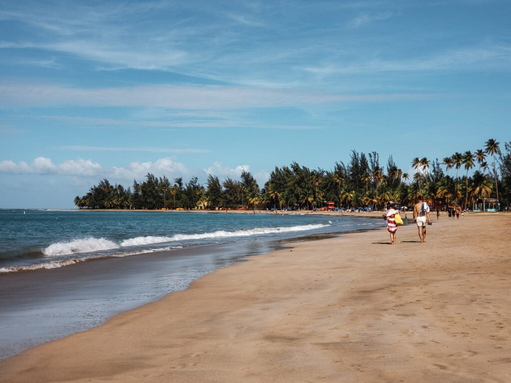 Strolling down Luquillo Beach