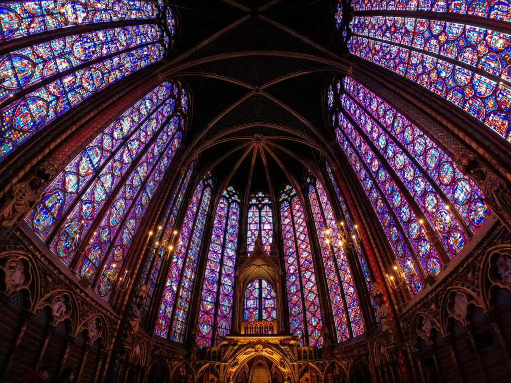The colorful glass windows of Sainte-Chapelle