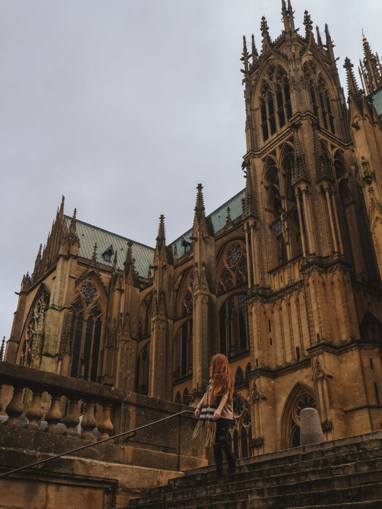 Lia outside the Metz Cathedral