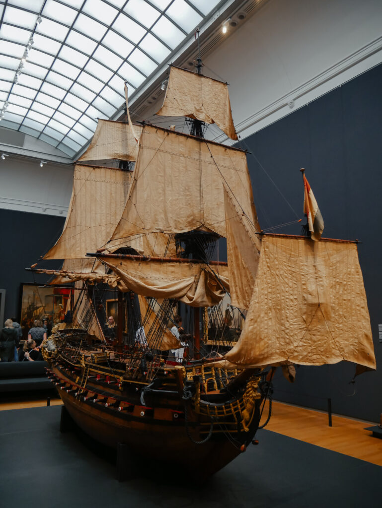 A ship model on display in the museum