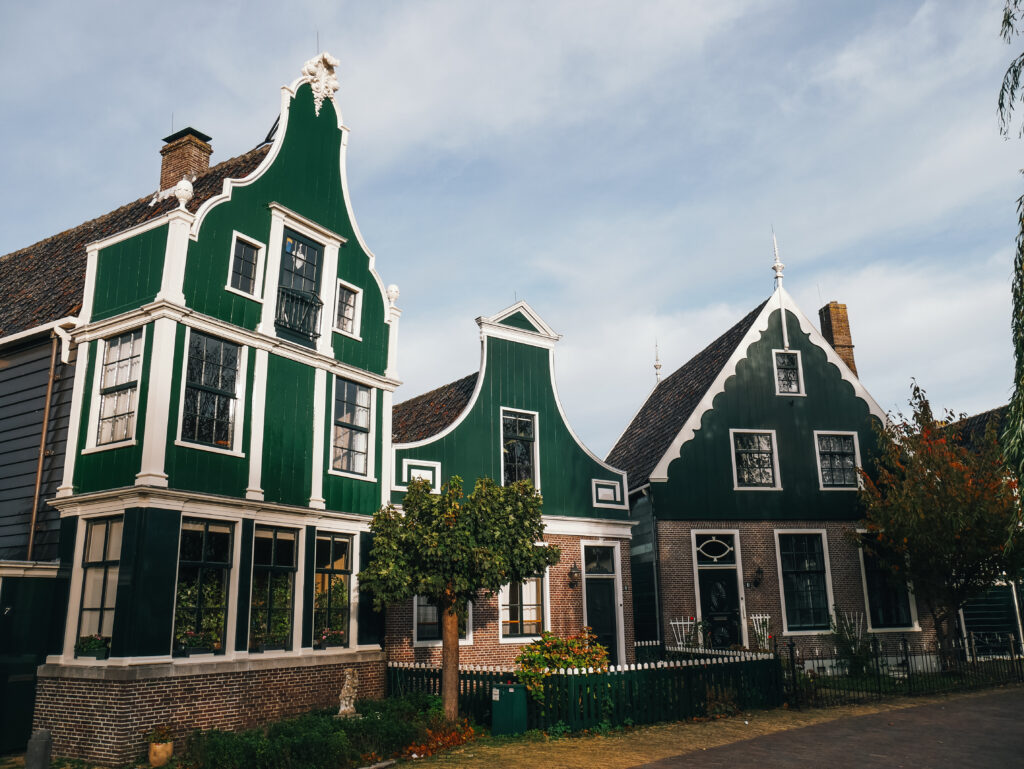 The pretty green buildings of Zaanse Schans