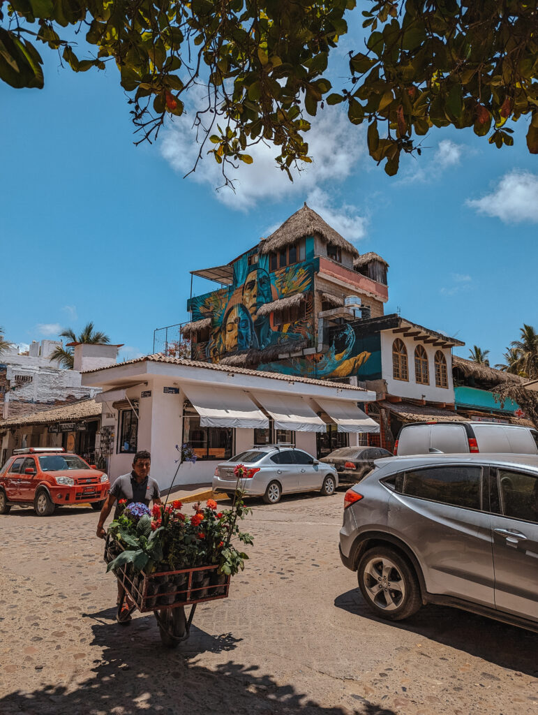 Colorful murals adorn many buildings in Sayulita