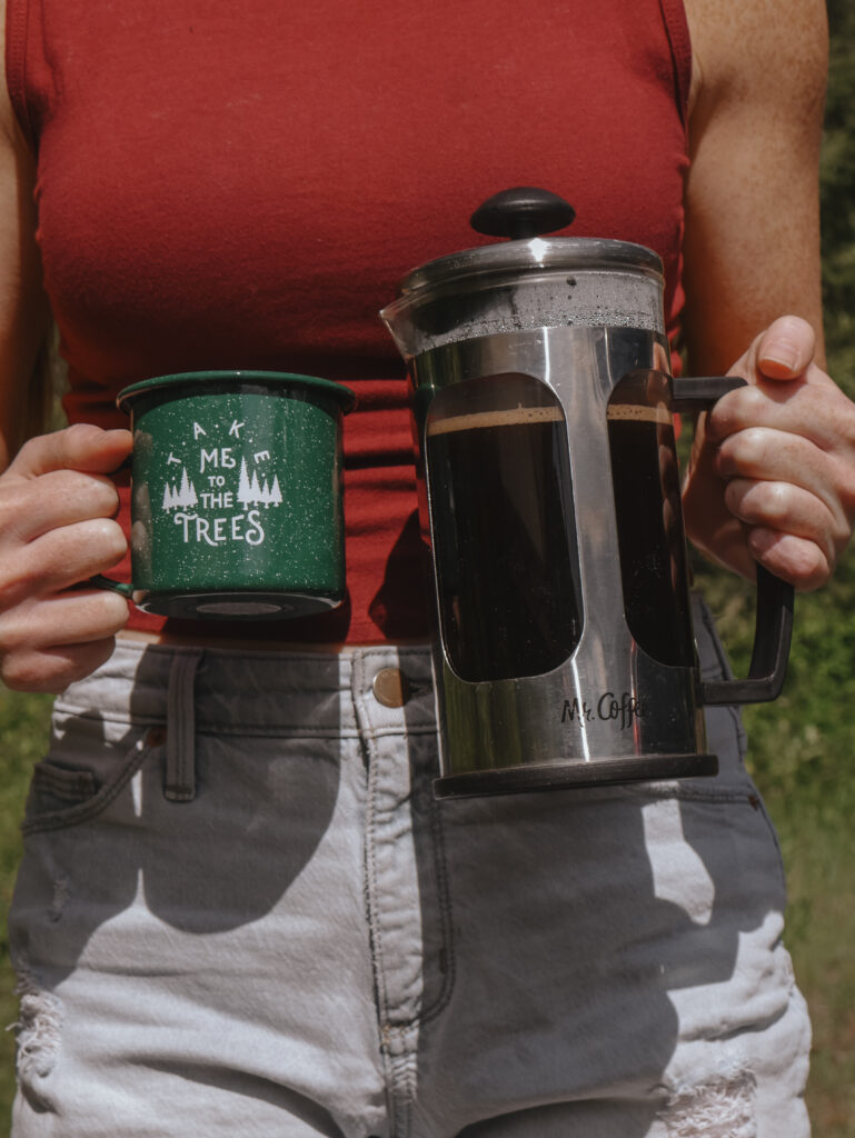 Coffee Press & enamel mug