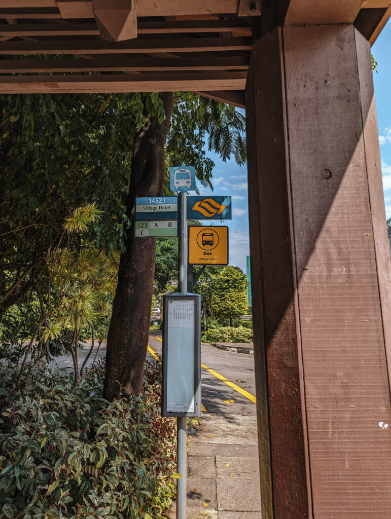 Bus stops on the island are well-marked