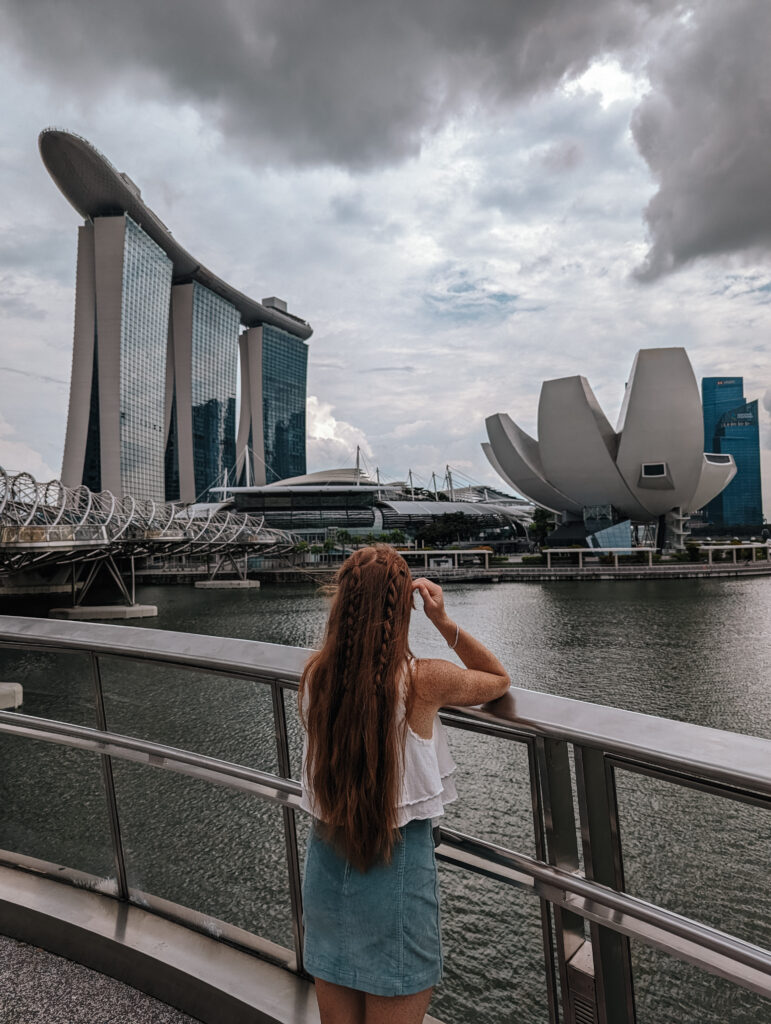 One of the viewpoints on the Helix Bridge