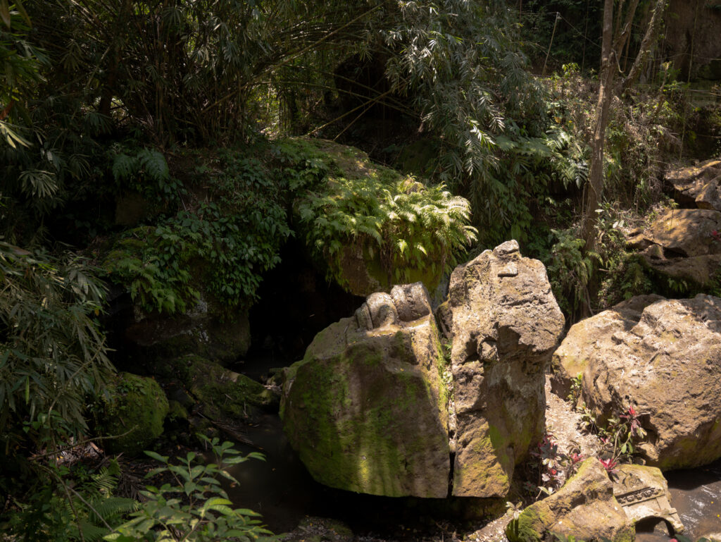 Carvings remain on boulders down by the river