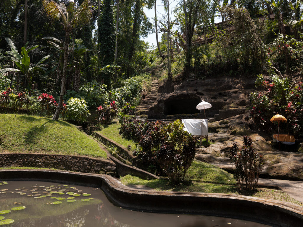 The Goa Gajah gardens and temple grounds