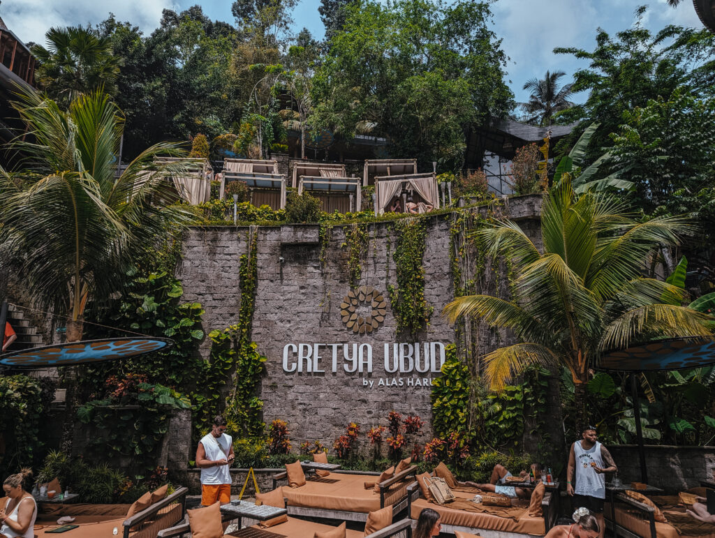 Cabanas and pool loungers at Cretya - Things to do in Ubud