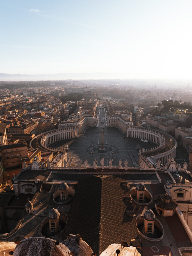 Views over Vatican City from atop the dome