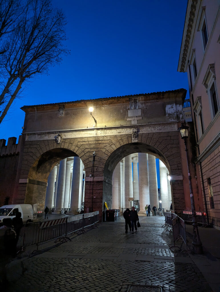 Entering Vatican City at dawn