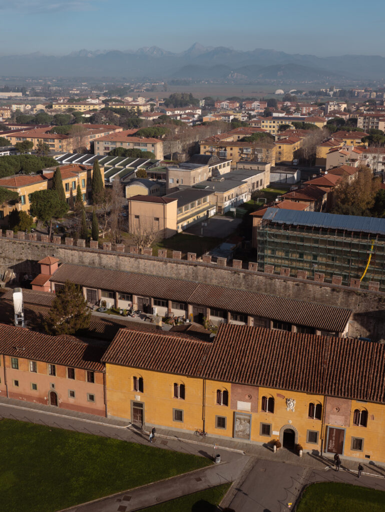 Views over Pisa from the top of the Leaning Tower