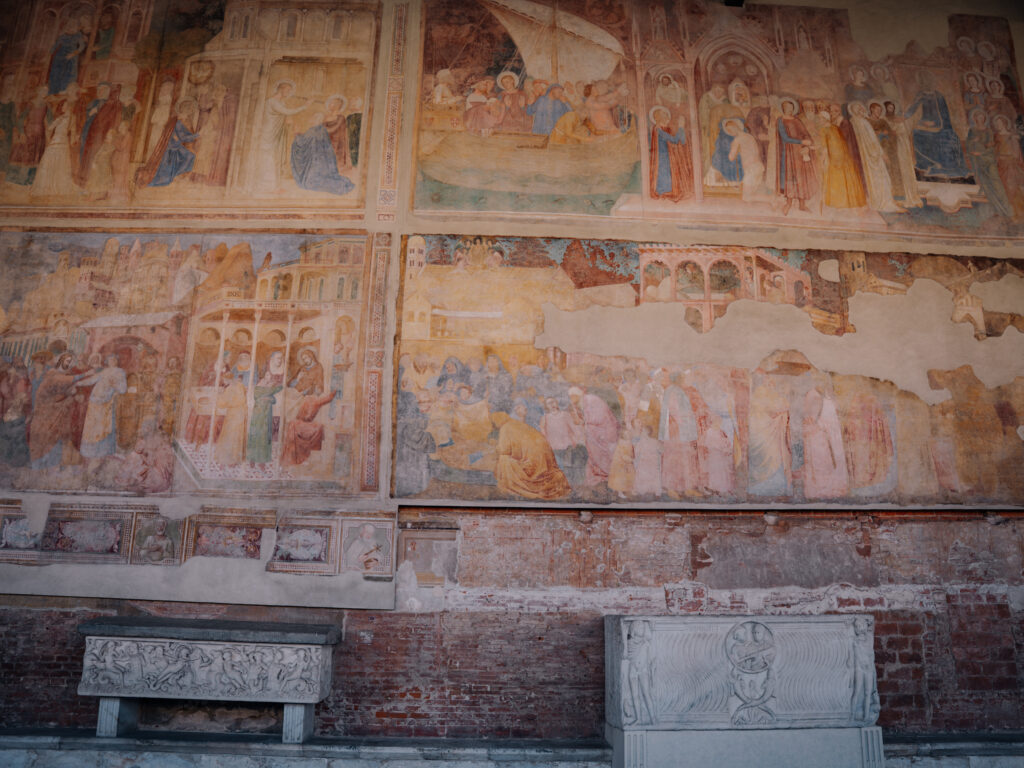 Frescoes and sarcophagi in the Camposanto