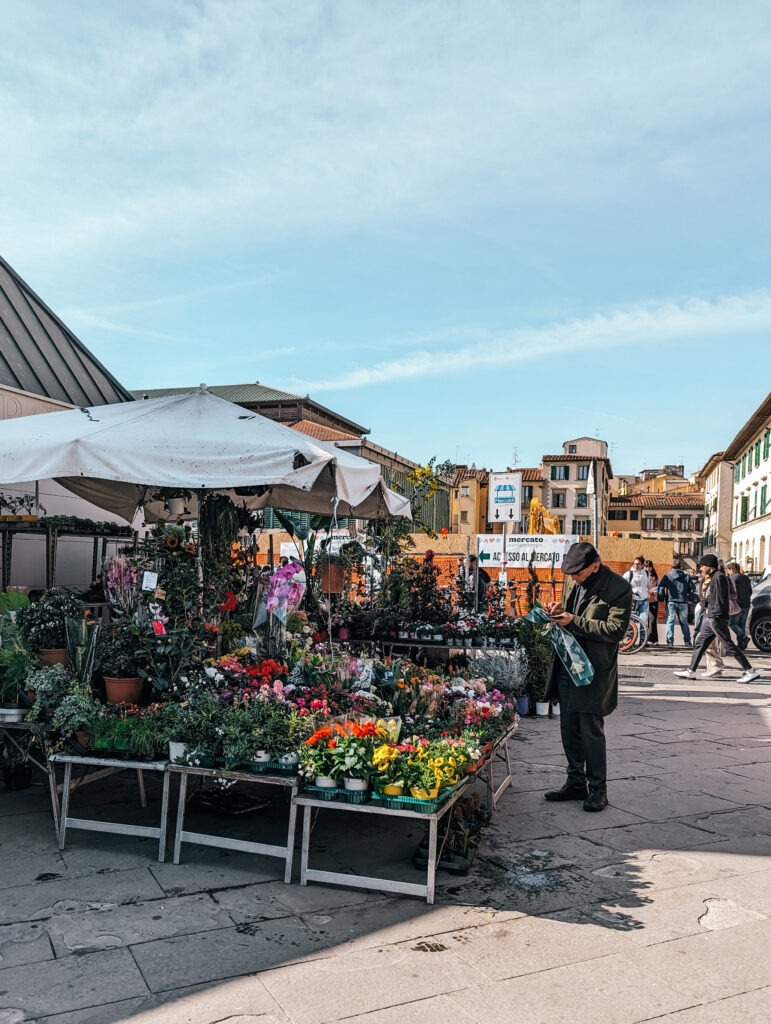 Flower stalls in Santa Croce