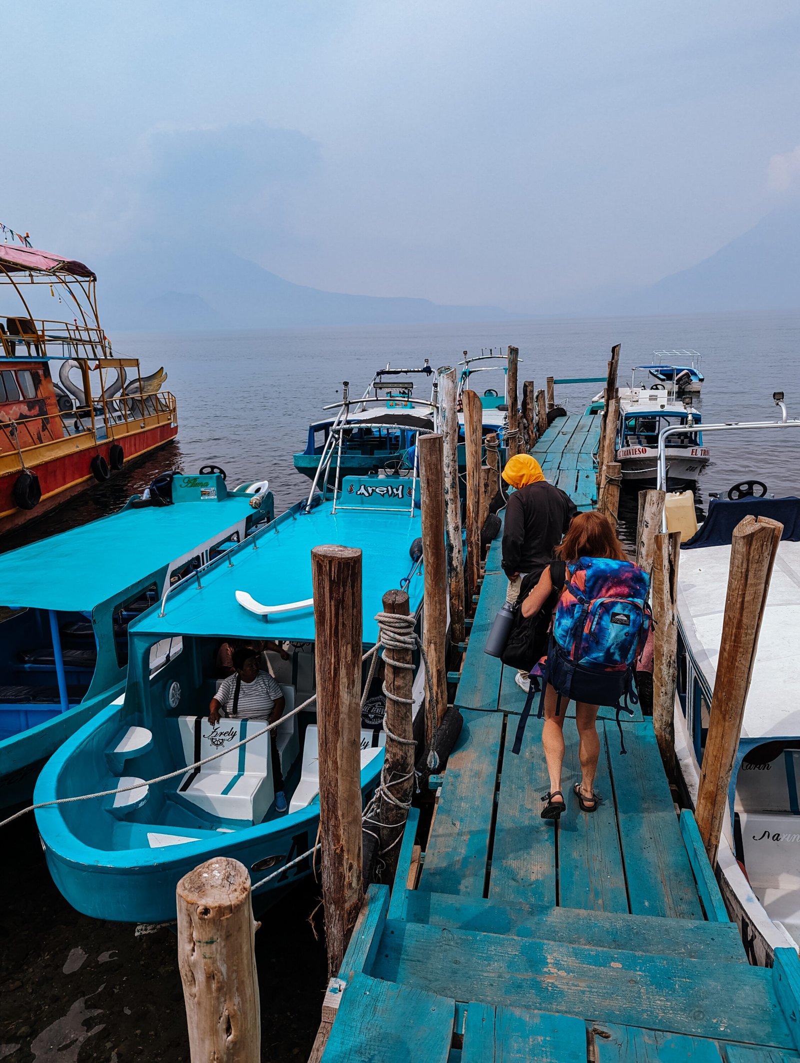 Taking a lancha from Panajachel to San Pedro