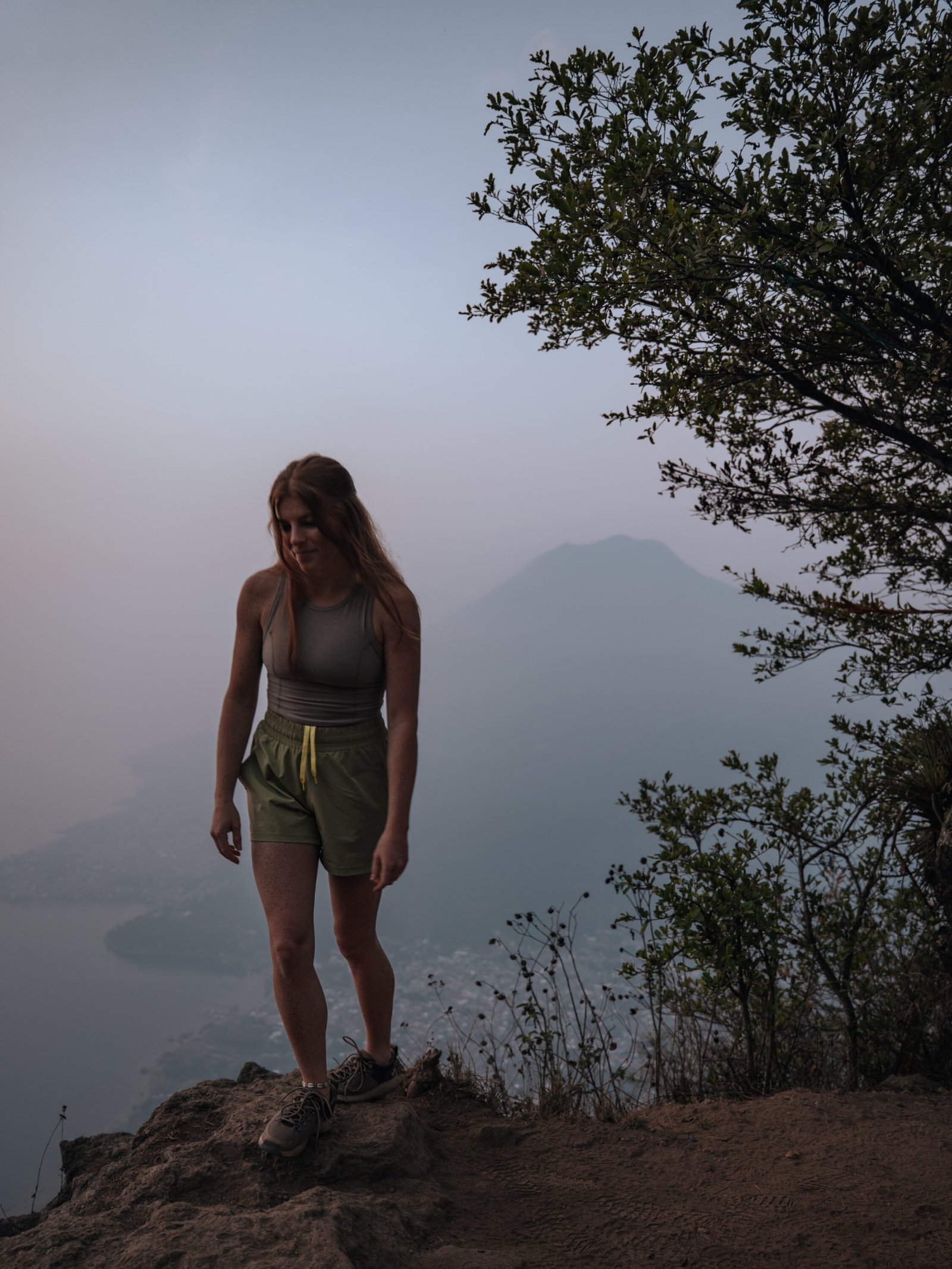 Lia atop El Rostro Maya