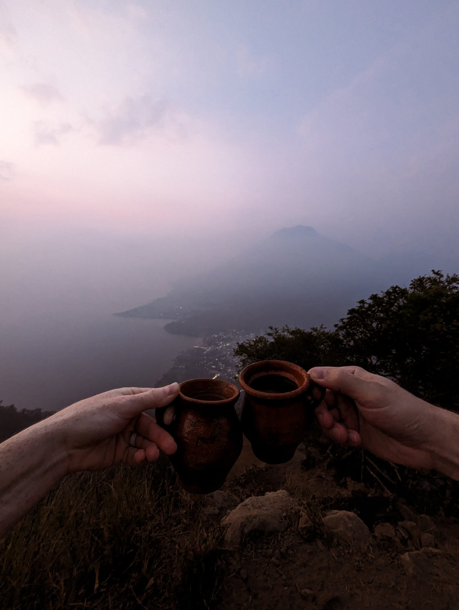 Hot chocolate at the top of El Rostro Maya