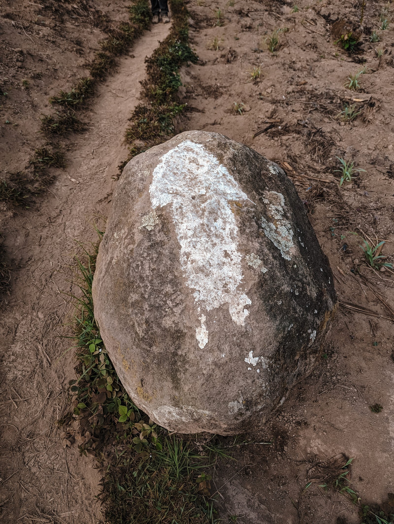 Arrows painted on the rocks along the trail