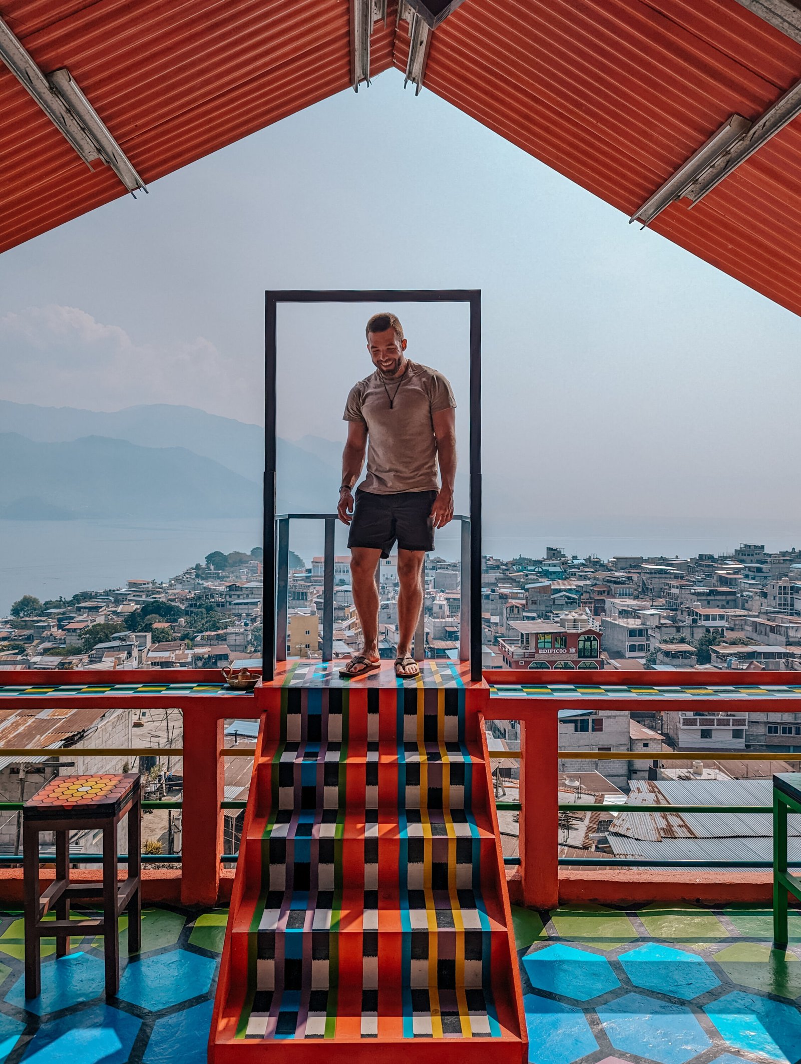 Matt at the viewpoint we mentioned earlier in the post - Arte Mirador Vista de Pájaro