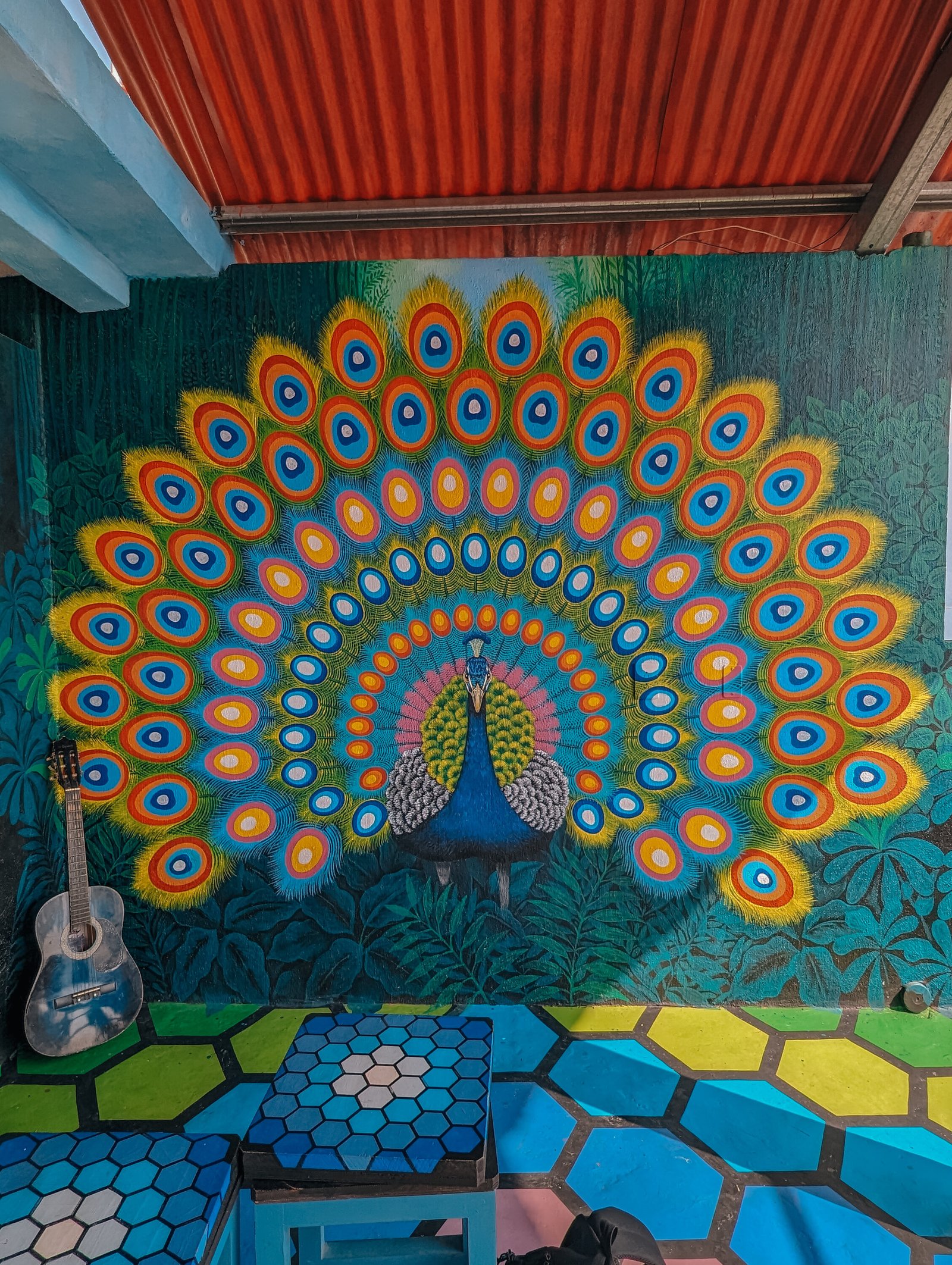 Colorful Peacock Art - San Pedro La Laguna