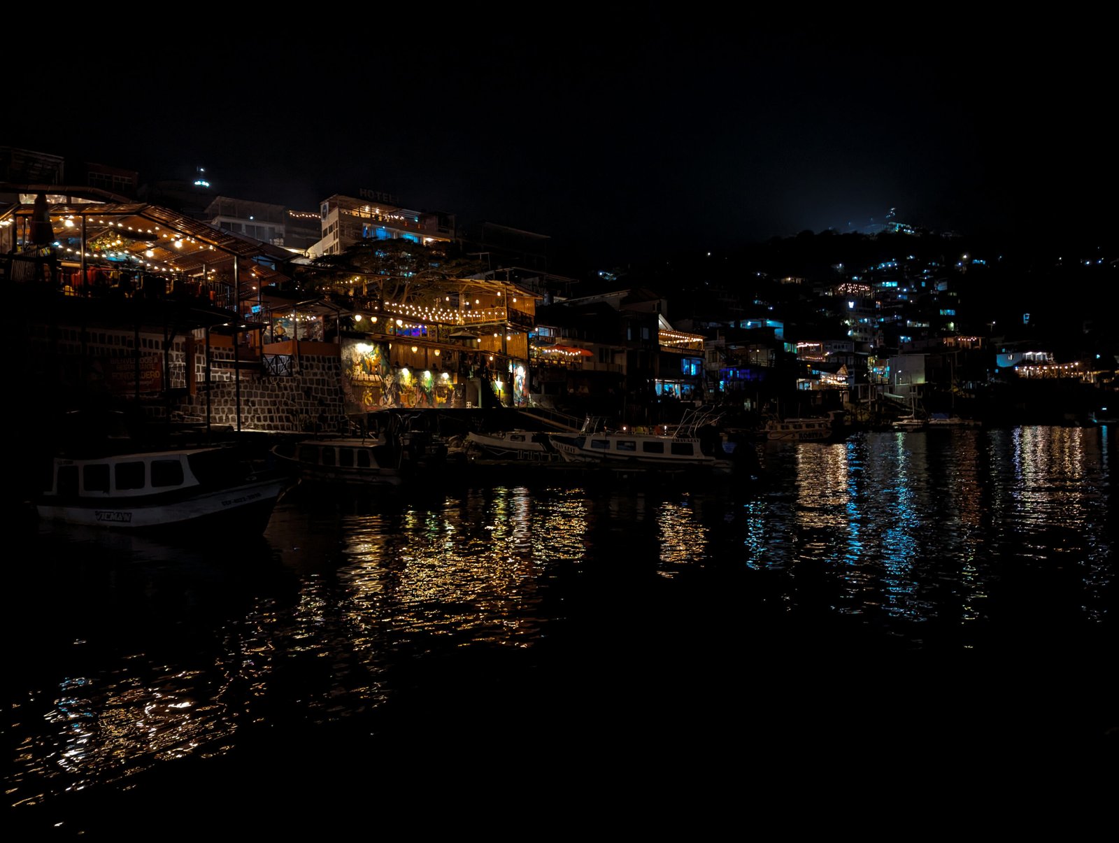 Nighttime on the shores of San Pedro La Laguna